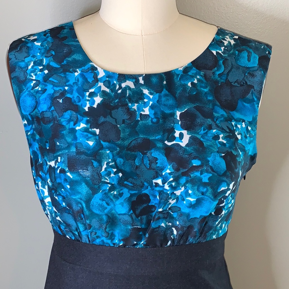 NWOT J Crew sleeveless dress size 8. 100% silk top 100% wool bottom. Side Zip
